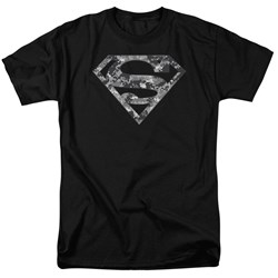 Superman - Mens Urban Camo Shield T-Shirt In Black