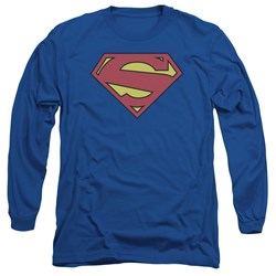 Superman - Mens New 52 Shield Long Sleeve Shirt In Royal