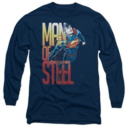 Superman - Mens Steel Flight Long Sleeve Shirt In Navy