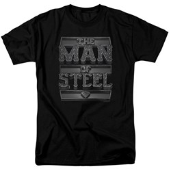 Superman - Mens Steel Text T-Shirt In Black