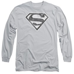 Superman - Mens Grey S Long Sleeve Shirt In Silver
