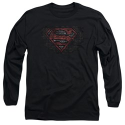 Superman - Mens Brick S Long Sleeve Shirt In Black