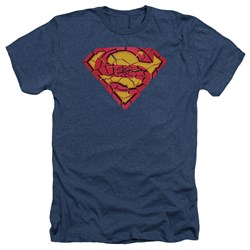 Superman - Mens Shattered Shield T-Shirt In Navy