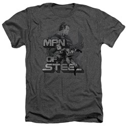 Superman - Mens Steel Poses T-Shirt In Charcoal