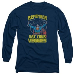 Superman - Mens Veggie Power Long Sleeve Shirt In Navy