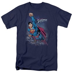 Superman - Mens Twilight Flight T-Shirt In Navy