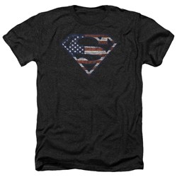 Superman - Mens Wartorn Flag Heather T-Shirt