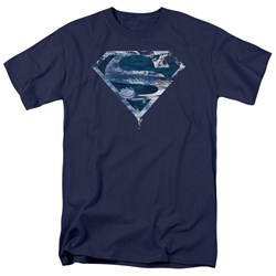 Superman - Mens Water Shield T-Shirt In Navy