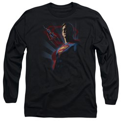 Superman - Mens Super Deco Long Sleeve Shirt In Black