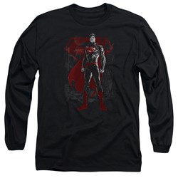 Superman - Mens Aftermath Long Sleeve Shirt In Black