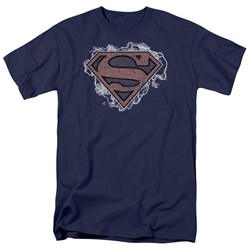 Superman - Storm Cloud Supes Adult T-Shirt In Navy