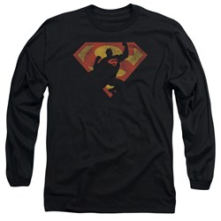 Superman - Mens S Shield Knockout Longsleeve T-Shirt