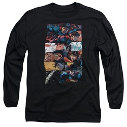 Superman - Mens Torn Collage Long Sleeve T-Shirt