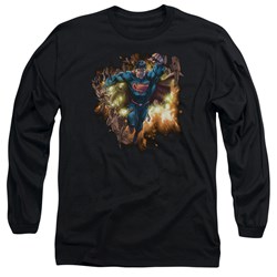 Superman - Mens Blasting Through Long Sleeve T-Shirt