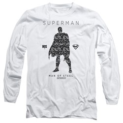Superman - Mens Paisley Sihouette Long Sleeve T-Shirt