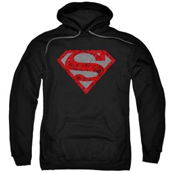 Superman - Mens Elephant Rose Shield Pullover Hoodie