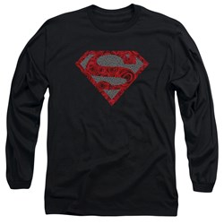 Superman - Mens Elephant Rose Shield Long Sleeve T-Shirt