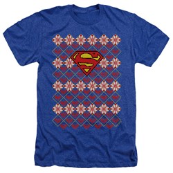 Superman - Mens Superman Christmas Sweater Heather T-Shirt