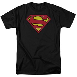 Superman - Classic Superman Logo Adult T-Shirt In Black