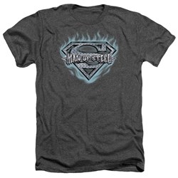 Superman - Mens Man Of Steel Shield T-Shirt In Charcoal