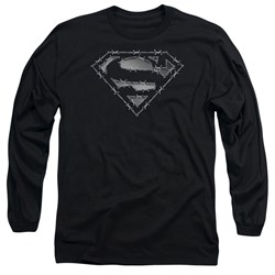 Superman - Mens Barbed Wire Long Sleeve Shirt In Black