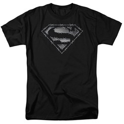 Superman - Barbed Wire Adult T-Shirt In Black