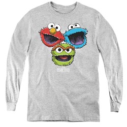 Sesame Street - Youth Halftone Heads Long Sleeve T-Shirt