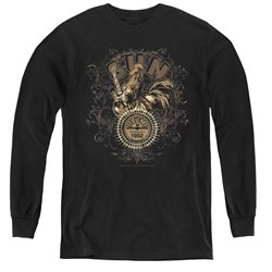 Sun - Youth Scroll Around Rooster Long Sleeve T-Shirt
