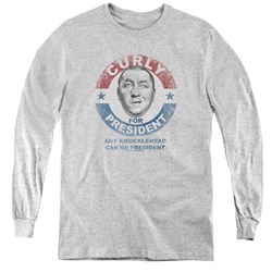 Three Stooges - Youth Curly For President Long Sleeve T-Shirt