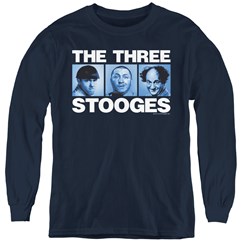 Three Stooges - Youth Three Squares Long Sleeve T-Shirt