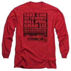 Shaun Of The Dead - Mens List Long Sleeve Shirt In Red
