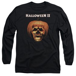 Halloween Ii - Mens Pumpkin Shell Long Sleeve Shirt In Black
