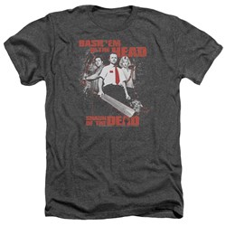 Shaun Of The Dead - Mens Bash Em T-Shirt In Charcoal