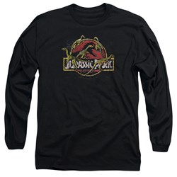 Jurassic Park - Mens Something Has Survived Long Sleeve Shirt In Black