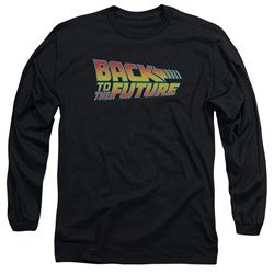 Back To The Future - Mens Logo Long Sleeve Shirt In Black