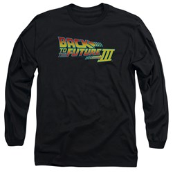 Back To The Future Iii - Mens Logo Long Sleeve Shirt In Black