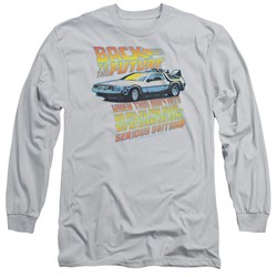 Back To The Future - Mens 88 Mph Long Sleeve Shirt In Silver