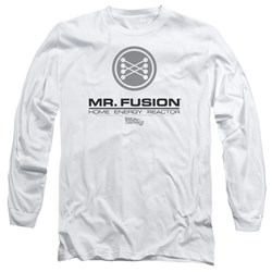 Back To The Future Ii - Mens Mr. Fusion Logo Long Sleeve Shirt In White