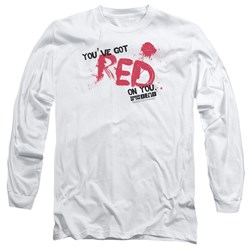 Shaun Of The Dead - Mens Red On You Long Sleeve Shirt In White