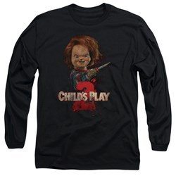 Childs Play 2 - Mens Heres Chucky Long Sleeve Shirt In Black