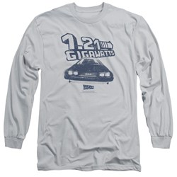 Back To The Future - Mens Gigawatts Long Sleeve Shirt In Silver