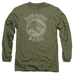 Jurassic Park - Mens Jp Stamp Long Sleeve Shirt In Military Green