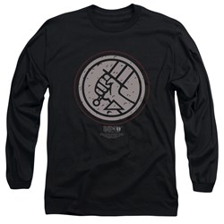 Hellboy Ii - Mens Mignola Style Logo Long Sleeve Shirt In Black