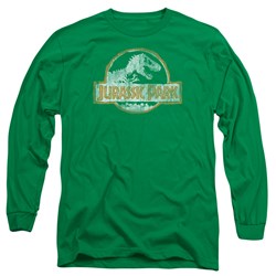 Jurassic Park - Mens Jp Orange Long Sleeve Shirt In Kelly Green