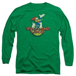 Woody Woodpecker - Mens Loco Long Sleeve Shirt In Kelly Green