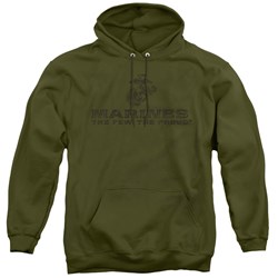 Us Marine Corps - Mens Distressed Logo Pullover Hoodie