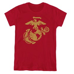 Us Marine Corps - Womens Gold Emblem T-Shirt