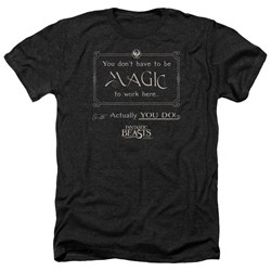 Fantastic Beasts - Mens Magic To Work Here Heather T-Shirt