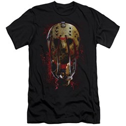 Freddy Vs Jason - Mens Mask And Claws Premium Slim Fit T-Shirt