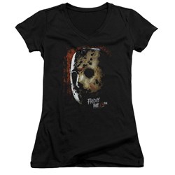 Friday The 13Th - Juniors Mask Of Death V-Neck T-Shirt